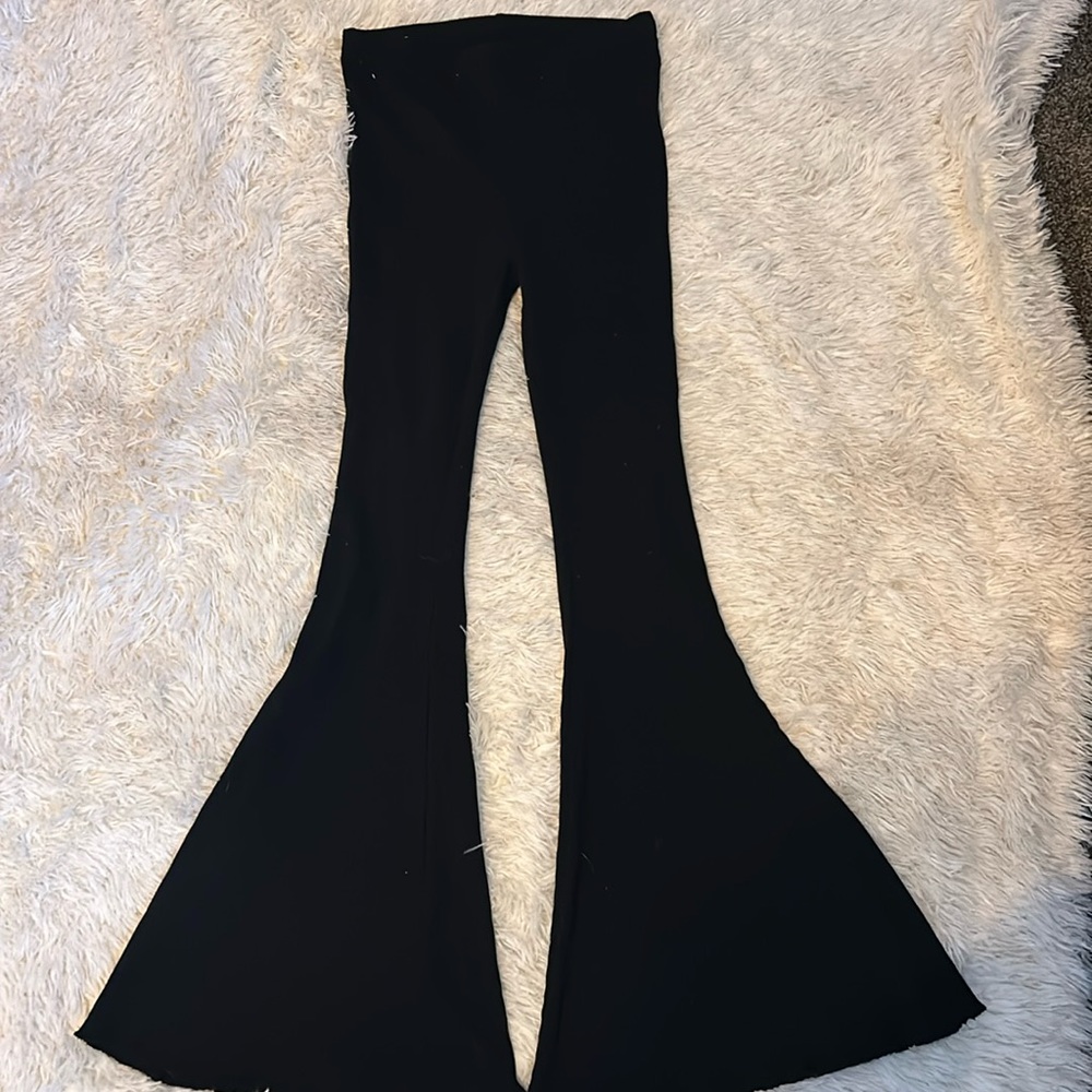 Aerie ribbed super flare cotton leggings size small